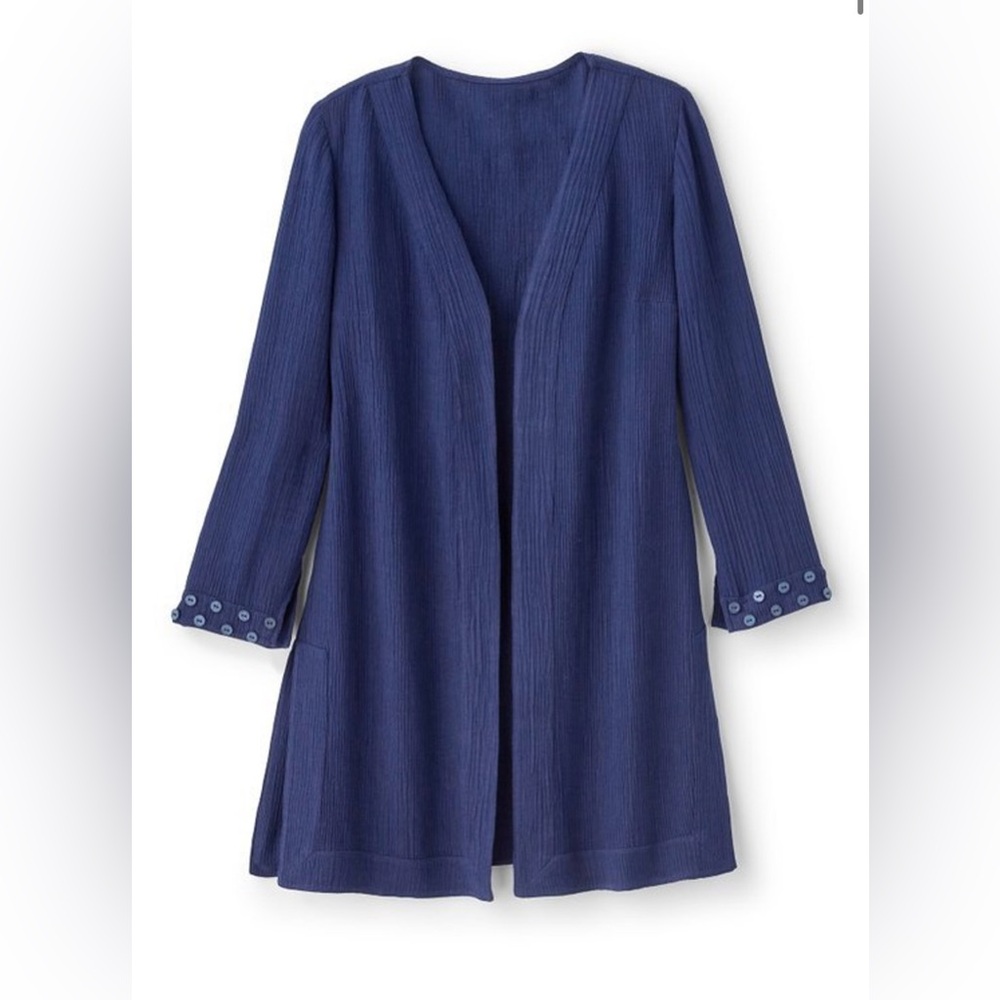 Soft Surroundings Oceo Navy Gauze Topper